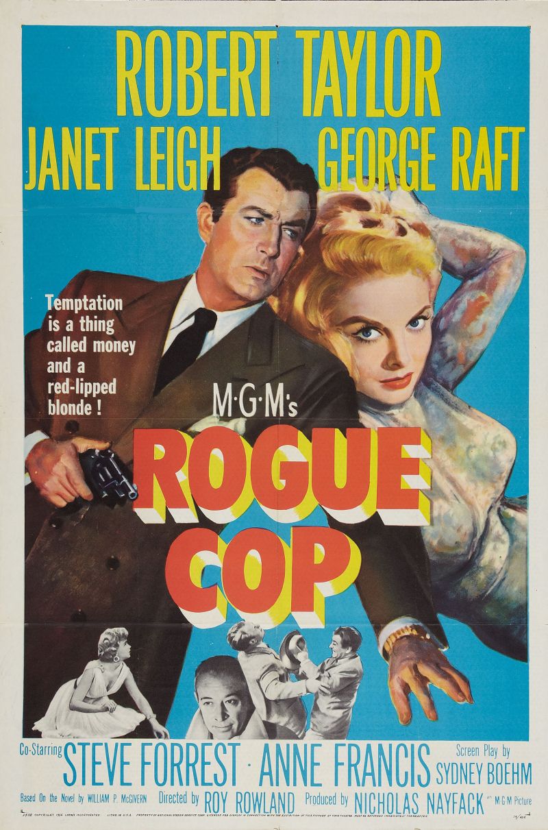 ROGUE COP (1954) Robert Taylor,Janet Leigh,George Raft - Public Domain DVD NO CASE RARE !