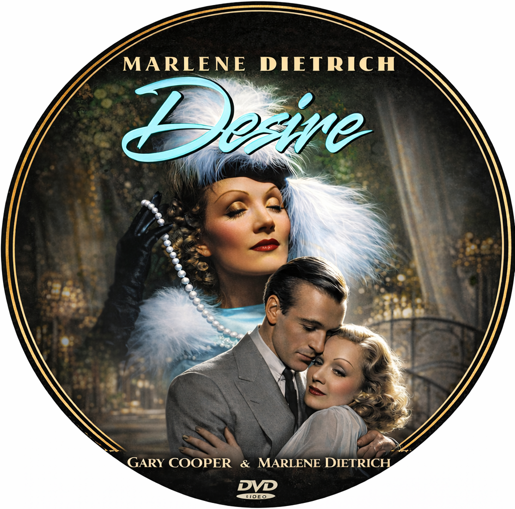 DESIRE (1936) DVD-Marlene Dietrich, Gary Cooper, Public Domain DVD NO CASE
