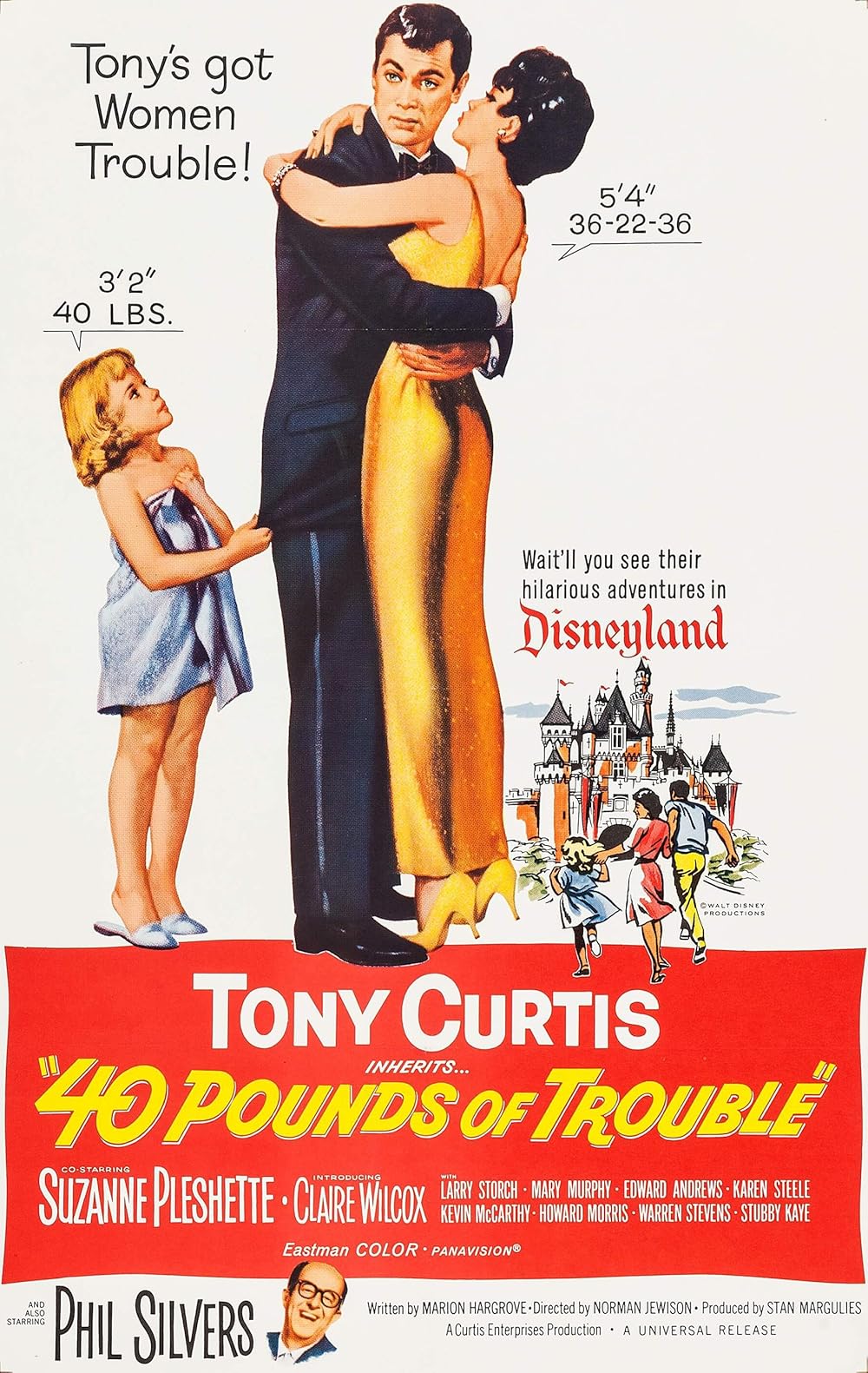 "40 POUNDS OF TROUBLE" (1962) Tony Curtis,Suzanne Pleshette,Larry Storch - Public Domain DVD NO CASE