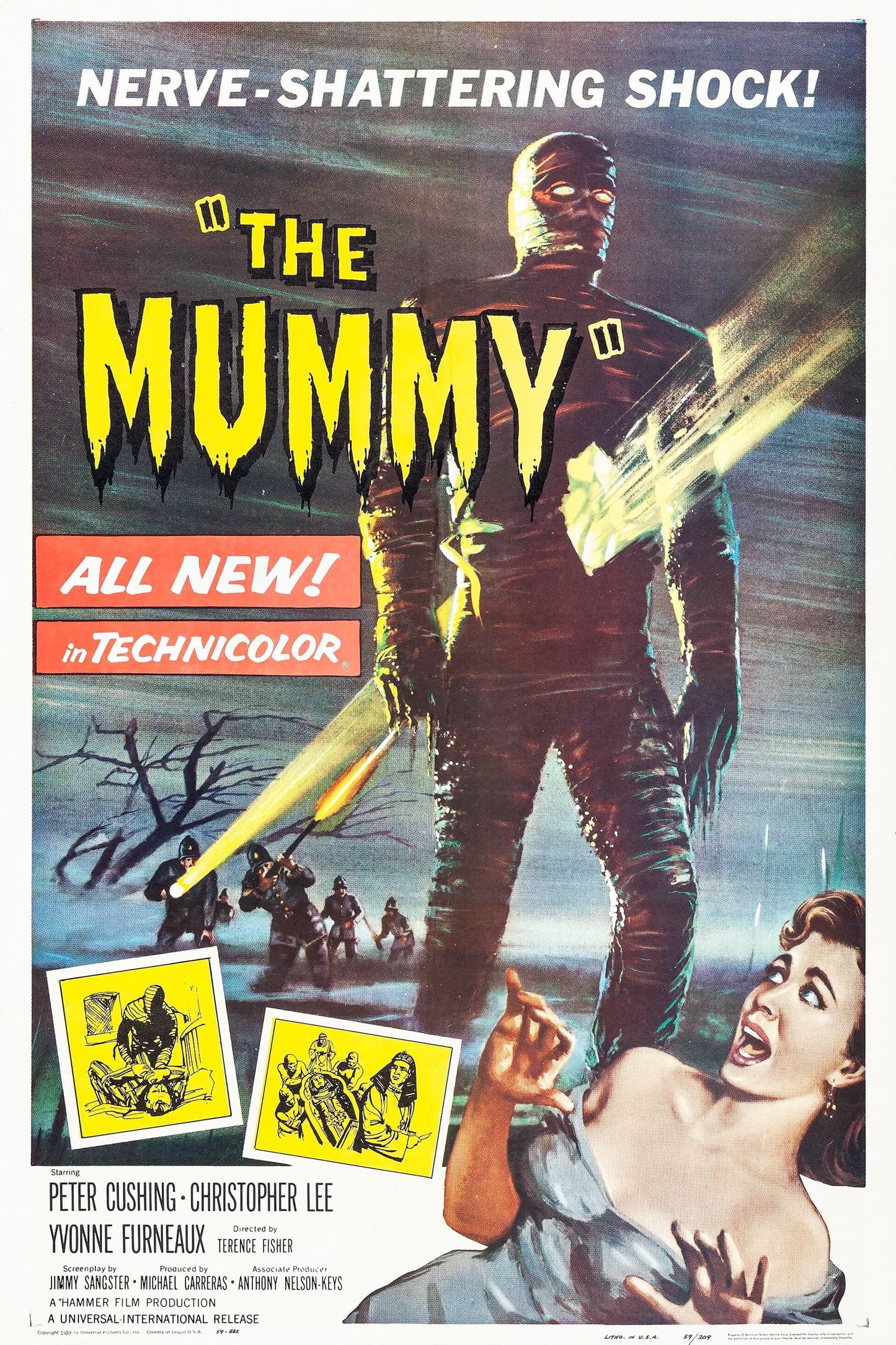 THE MUMMY (1959) Peter Cushing,Christopher Lee,Yvonne Furneaux - PUBLIC DOMAIN DVD ONLY NO CASE