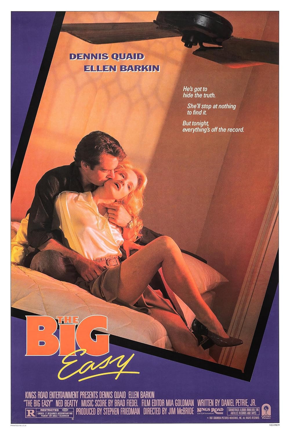 THE BIG EASY (1986) Dennis Quaid,Ellen Barkin,Ned Beatty - Public Domain DVD NO CASE RARE !