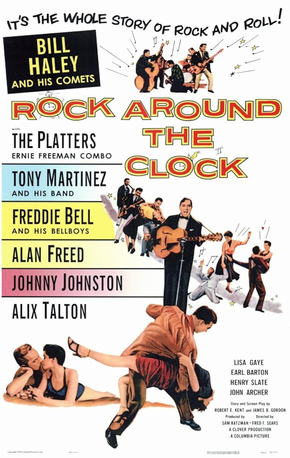 ROCK AROUND THE CLOCK (1956) Bill Haley and His Comets,Alan Freed,The Platters - Public Domain DVD NO CASE V RARE !
