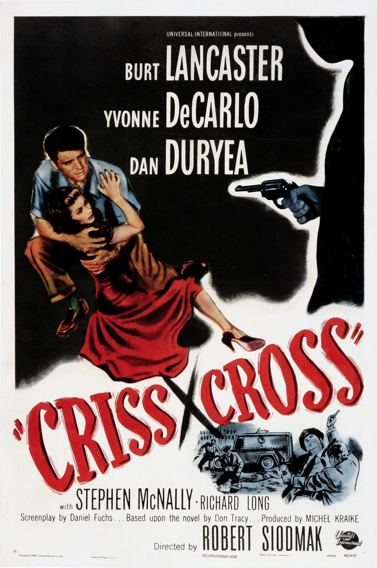 CRISS CROSS (1949) Burt Lancaster,Yvonne De Carlo,Dan Duryea - Public Domain DVD NO CASE RARE !
