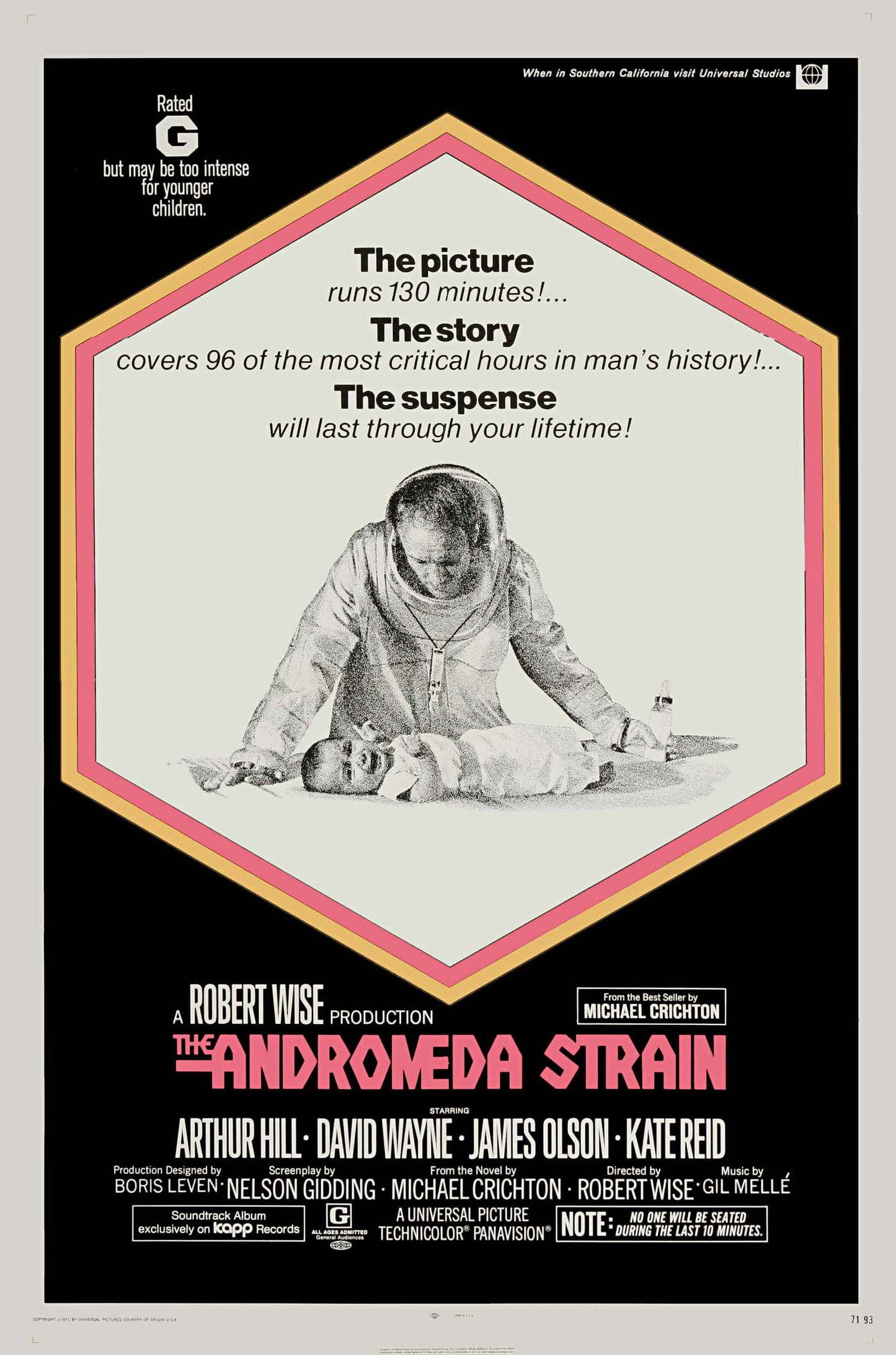 THE ANDROMEDA STRAIN (1971) - Starring - Arthur Hill,James Olson - Public Domain DVD NO CASE