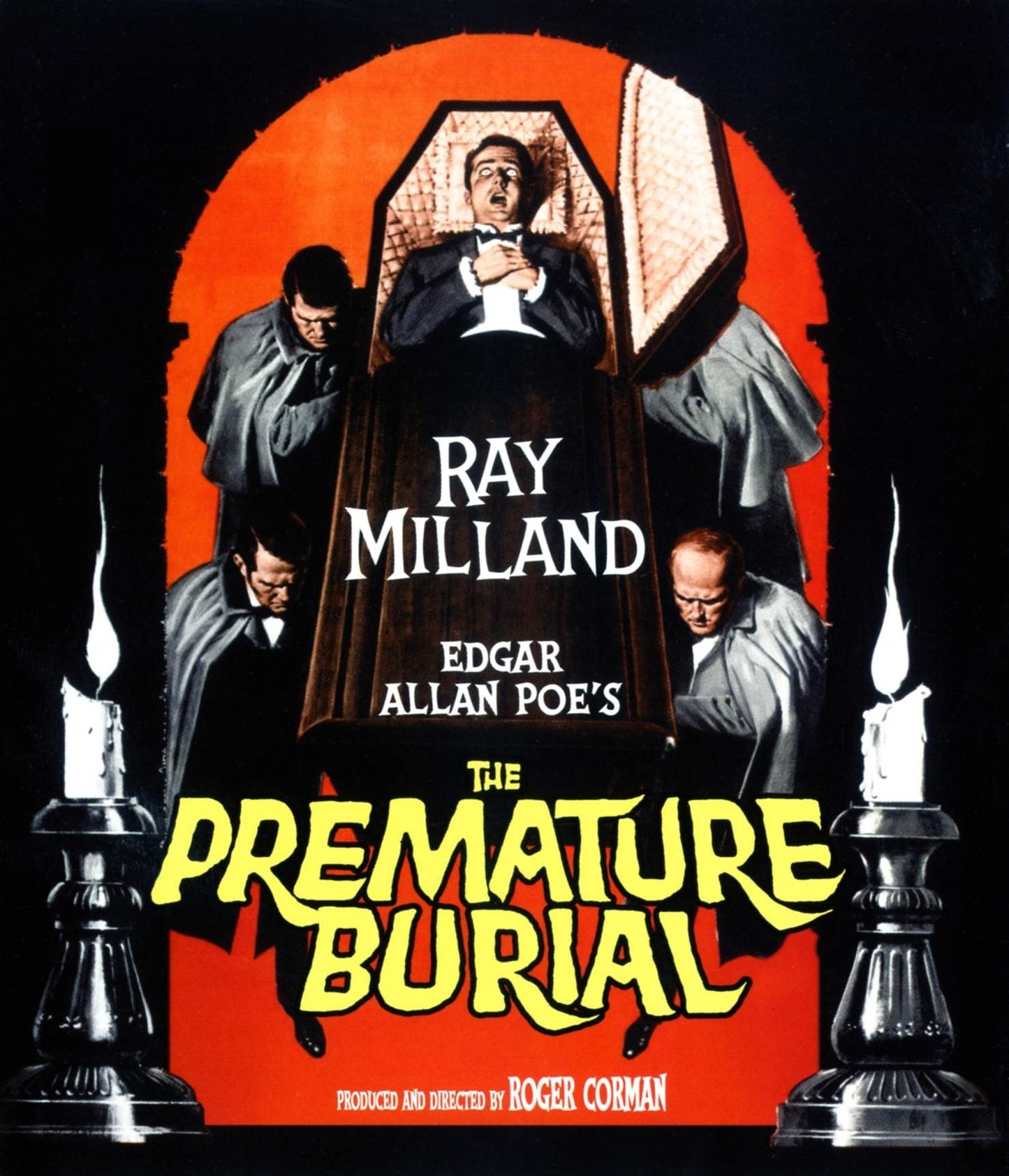 THE PREMATURE BURIAL (1962) Ray Milland,Hazel Court,Richard Ney,Heather Angel - Public Domain DVD NO CASE RARE !)