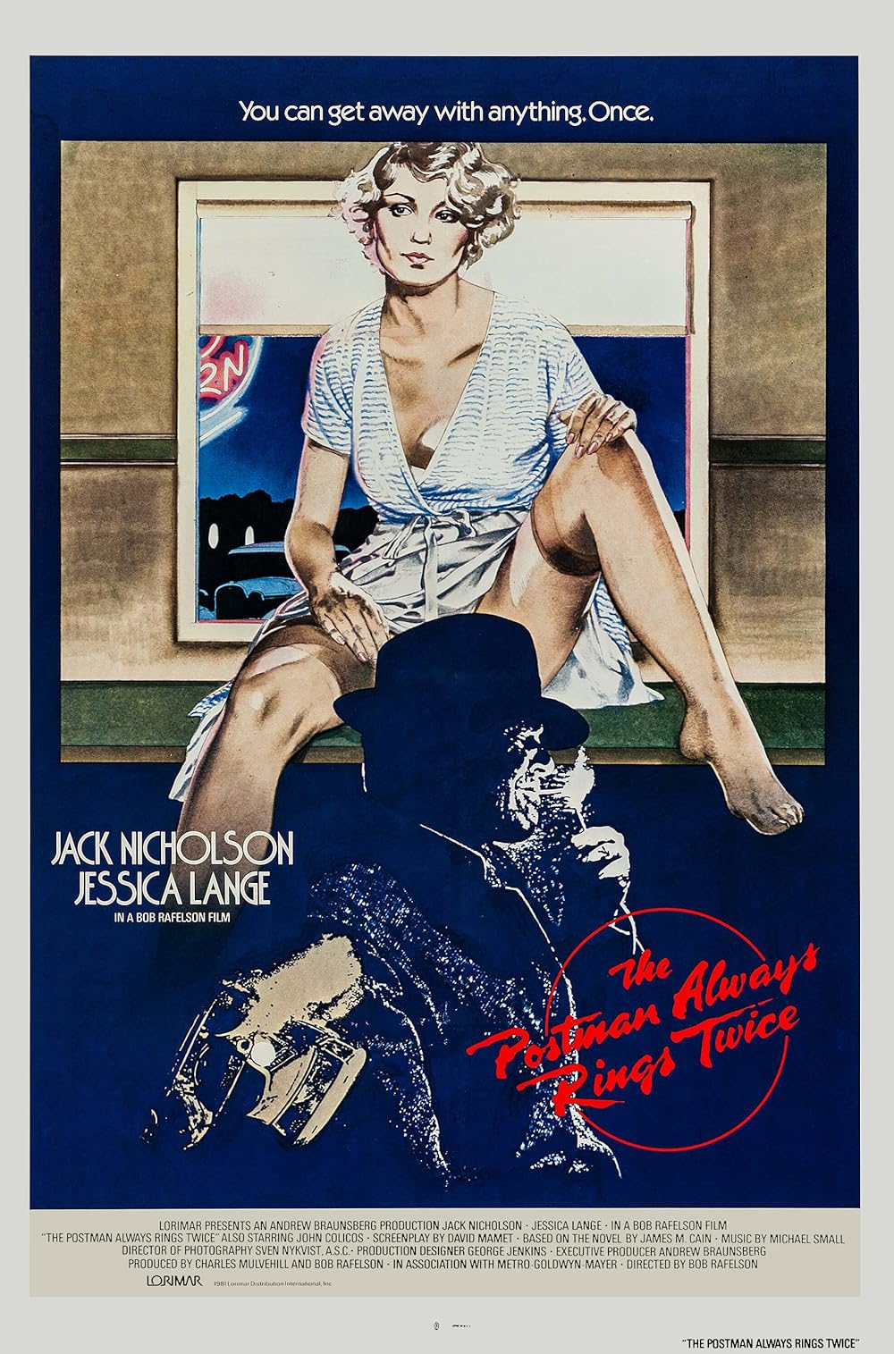 THE POSTMAN ALWAYS RING TWICE (1981)Jack Nicholson,Jessica Lange,Anjelica Huston Christopher Lloyd - VERY RARE DELETED TITLE ! - DVD NO CASE