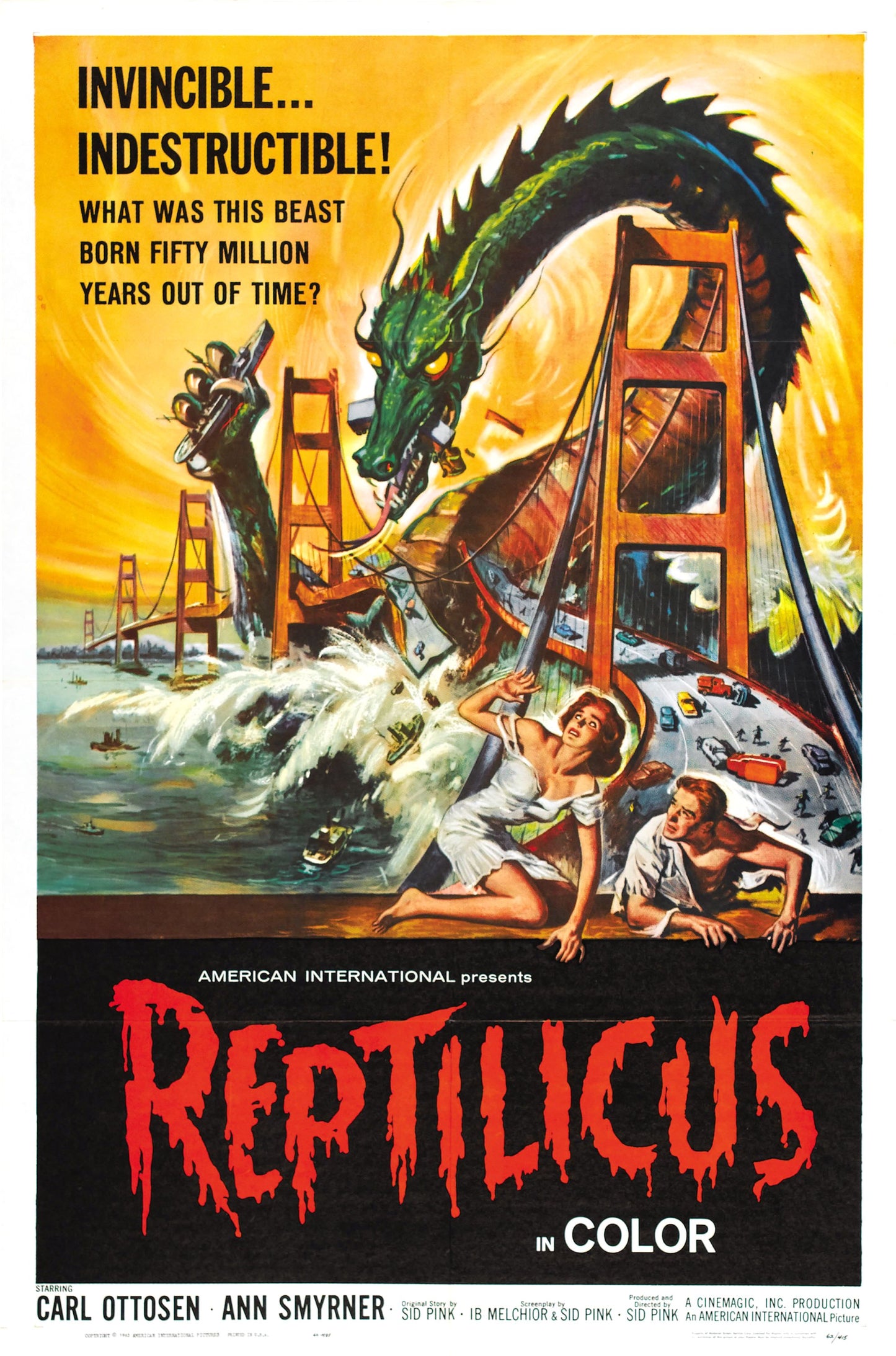 REPTILICUS (1961) Carl Ottosen,Ann Smyrner,Mimi Heinrich,Dirch Passer - PUBLIC DOMAIN DVD ONLY NO CASE
