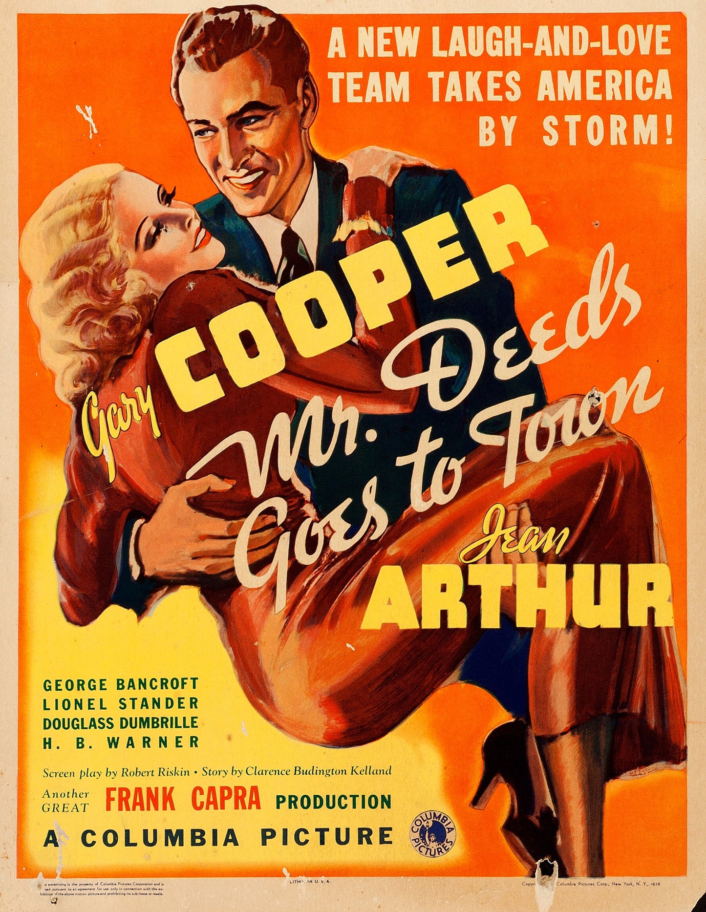 Mr. DEEDS GOES TO TOWN (1936) Gary Cooper, Jean Arthur, George Bancroft, Lionel Stander, Douglass Dumbrille - PUBLIC DOMAIN DVD ONLY NO CASE