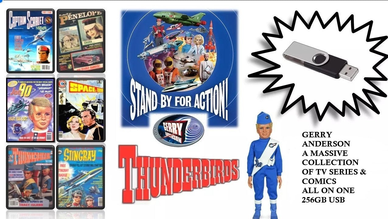 GERRY ANDERSON - THE ULTIMATE RETRO COMICS & TV SERIES MASSIVE COLLECTION Format ON USB 123GB