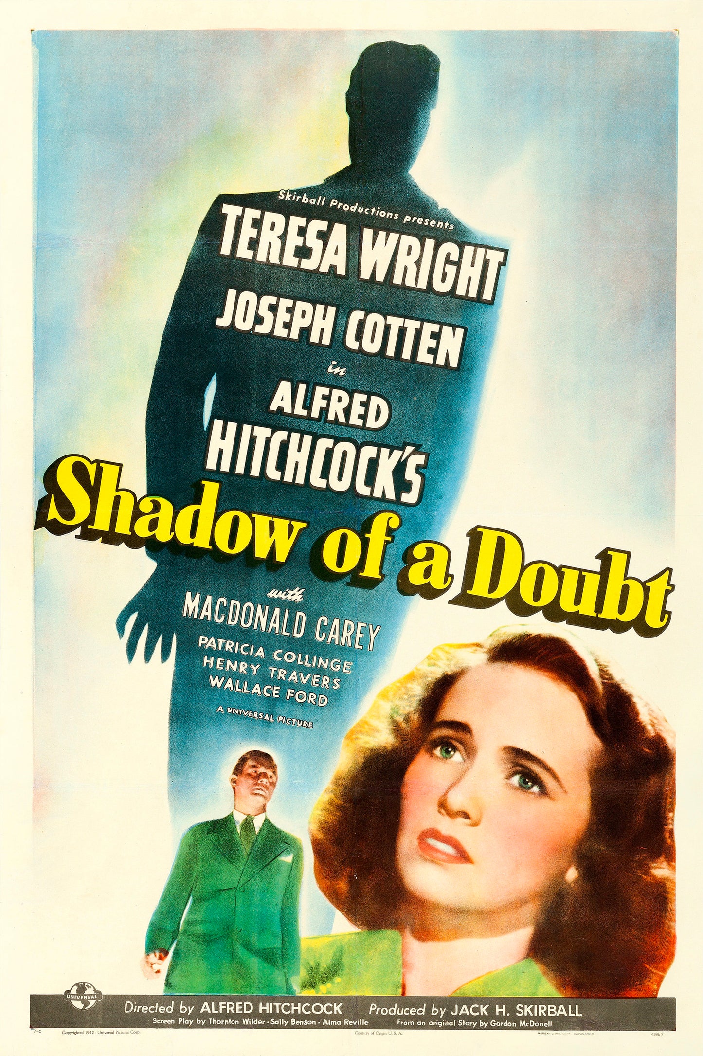 SHADOW OF A DOUBT (1943) Laraine Day,Brian Aherne,Robert Mitchum,Gene Raymond - Public Domain DVD NO CASE RARE ! (Copy)