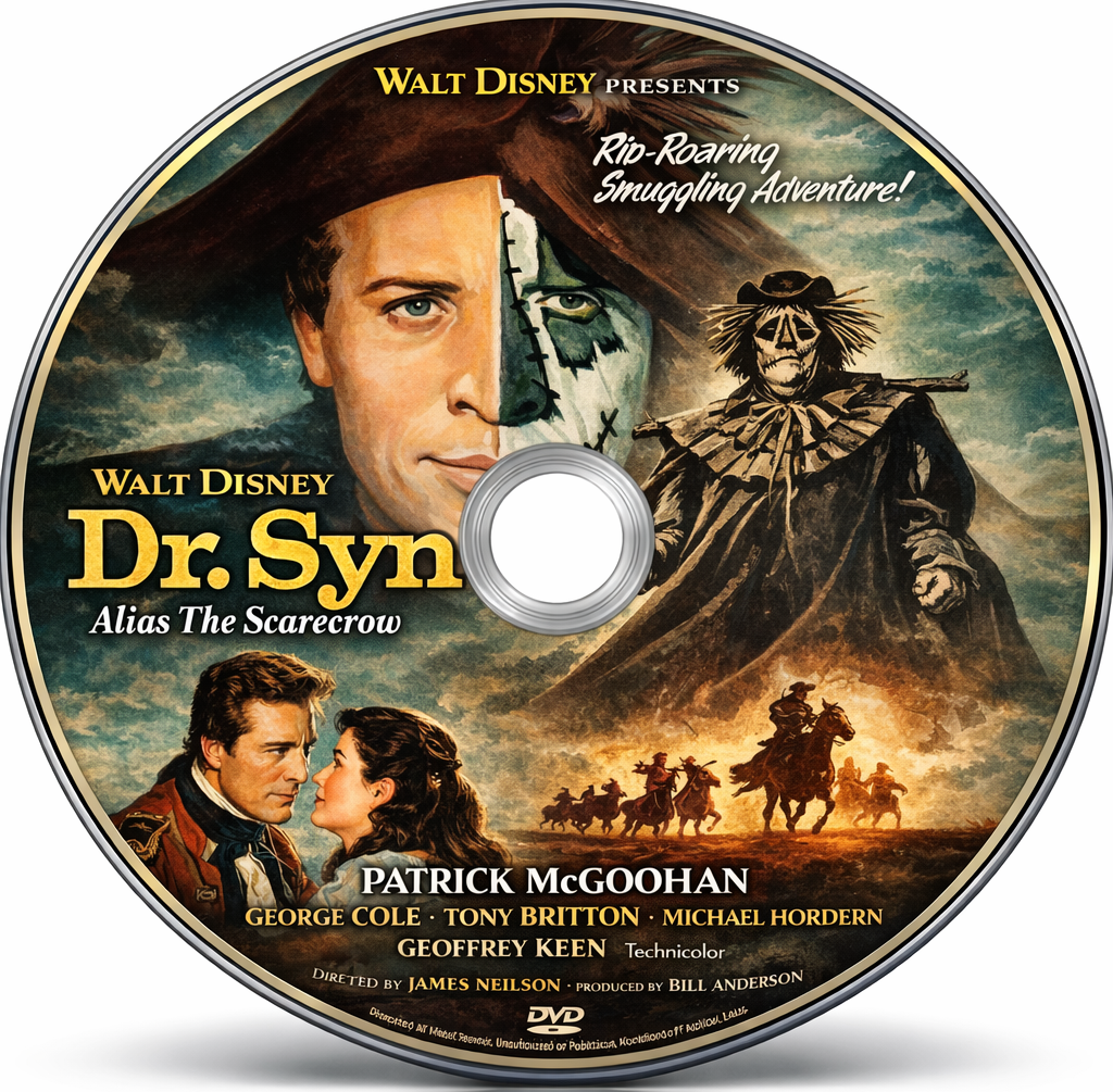 Dr. Syn Alias The Scarecrow (1963) - DVD, Public Domain DVD NO CASE