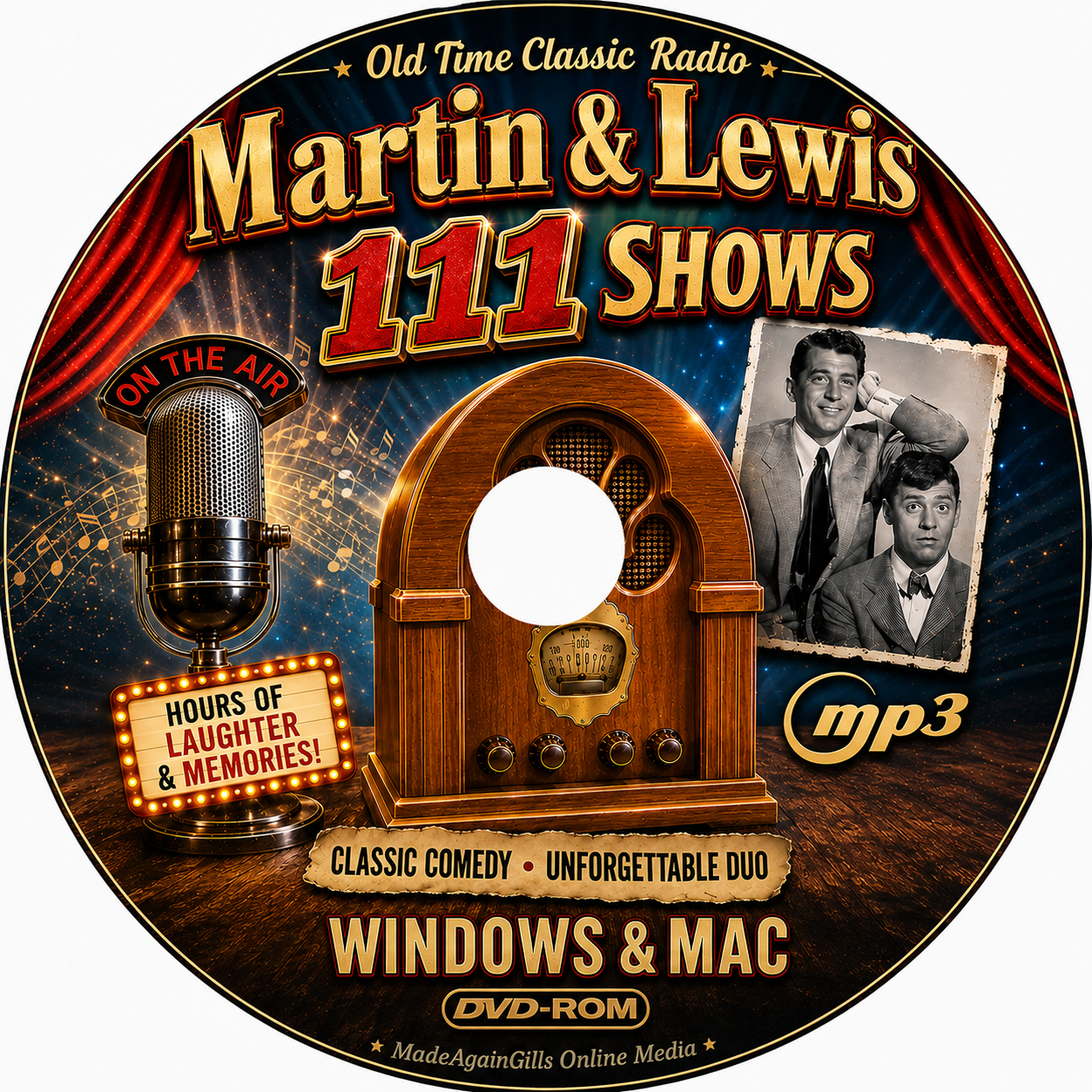 DEAN MARTIN AND JERRY LEWIS - OTR OLD TIME RADIO SHOW COMEDY DVD-ROM - 111 EPISODES MP3 (Copy)