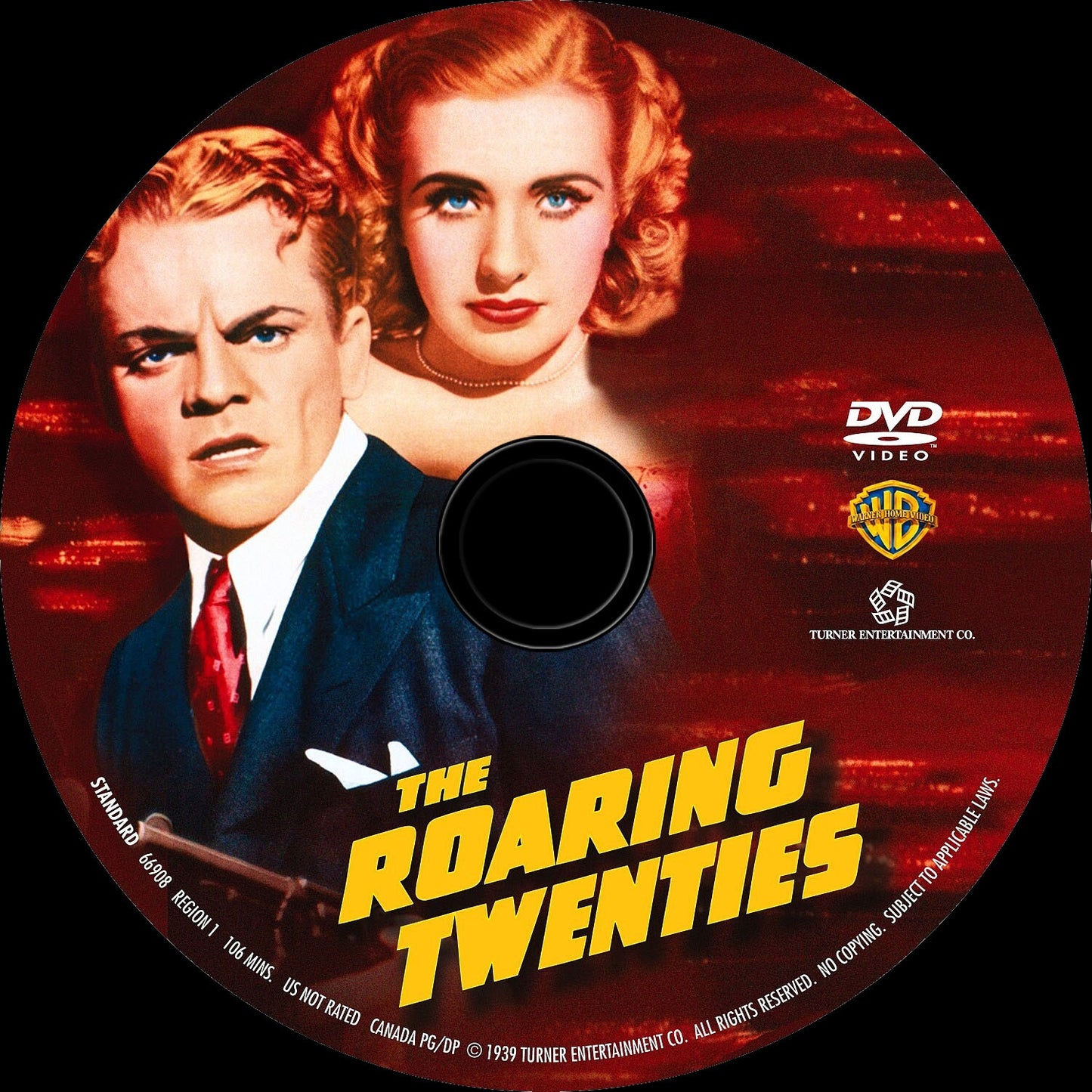 THE ROARING TWENTIES (1939) James Cagney,Priscilla Lane,Humphrey Bogart,Gladys George - Public Domain DVD NO CASE RARE !