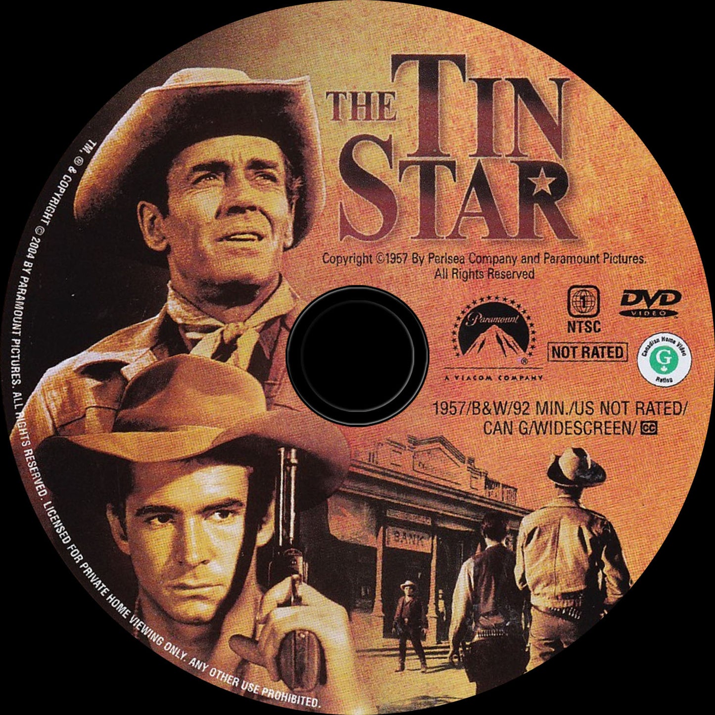 TIN STAR (1957) Henry Fonda,Anthony Perkins - Public Domain DVD NO CASE