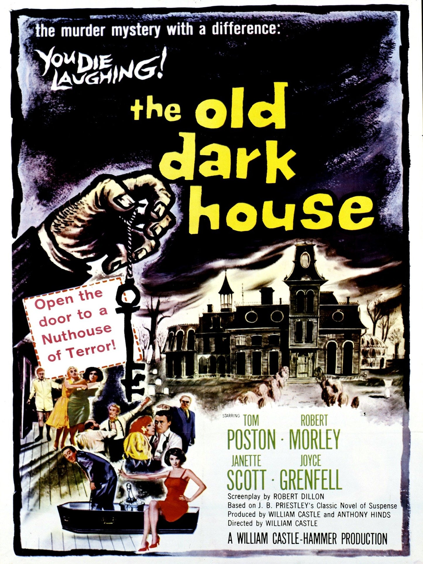 THE OLD DARK HOUSE (1963) Robert Morley,Joyce Grenfell - Public Domain Movie DVD NO CASE
