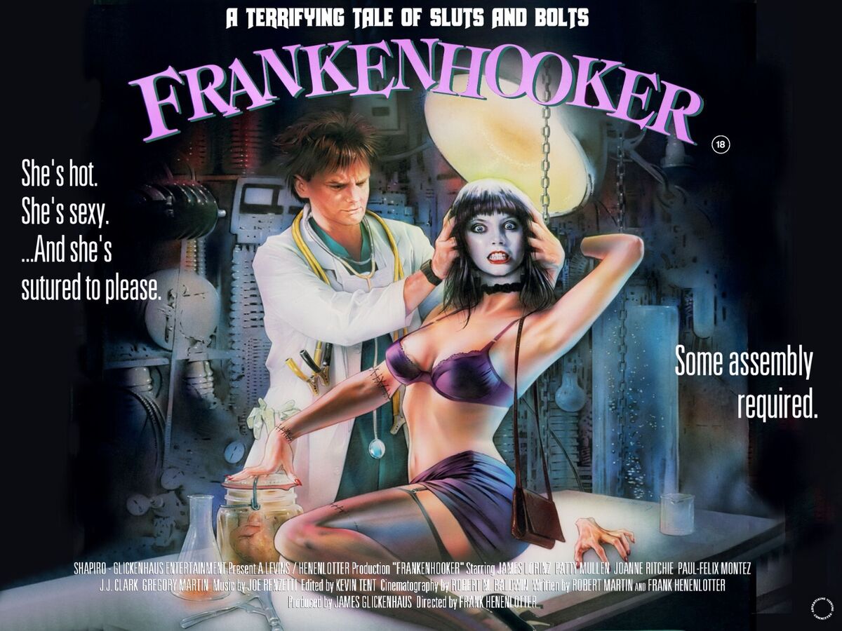 FRANKENHOOKER (1990) (18) James Lorinz,Patty Mullen,Charlotte Helmkamp,Louise Lasser - Public Domain DVD NO CASE