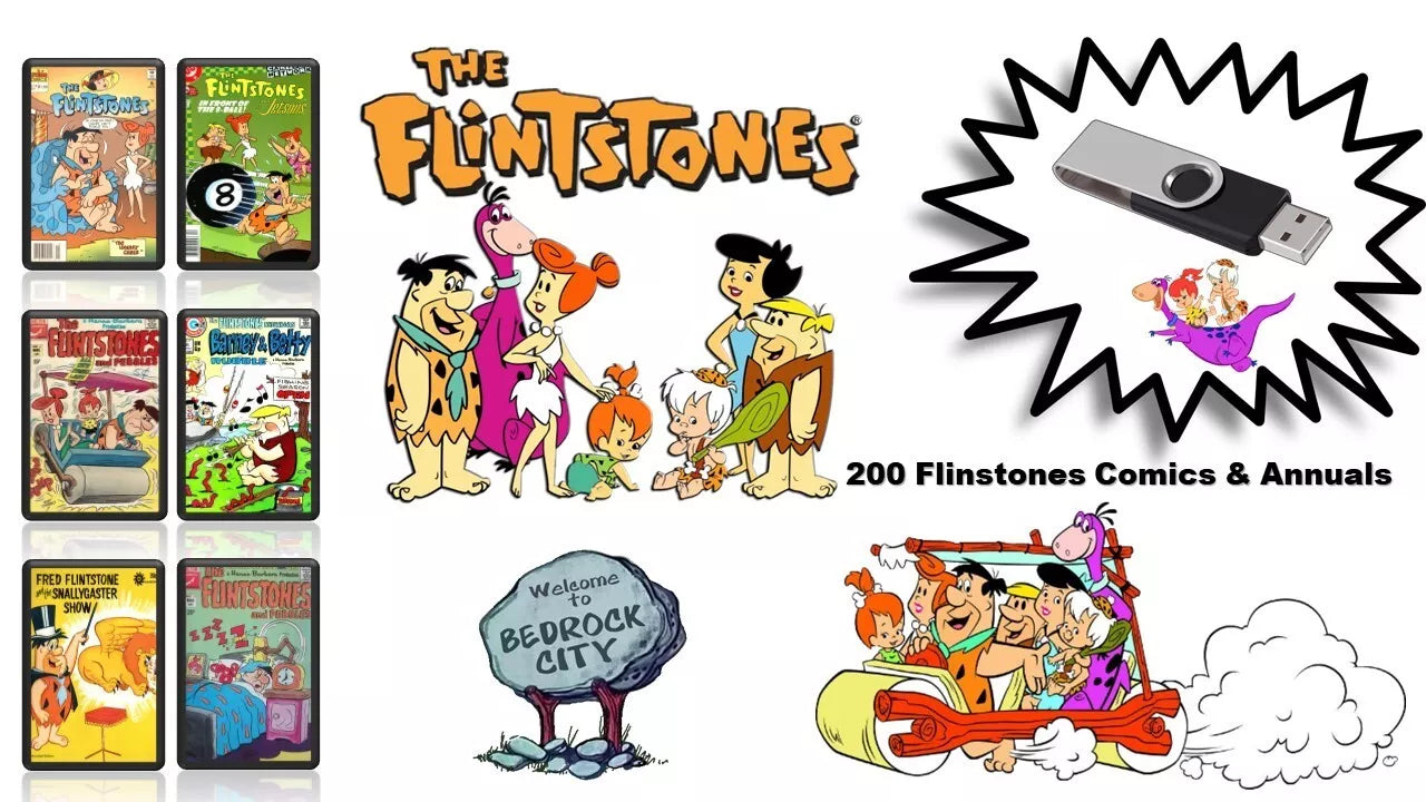THE FLINSTONES - 200 RETRO COMICS & ANNUALS CBR Format ON USB FREE POSTAGE