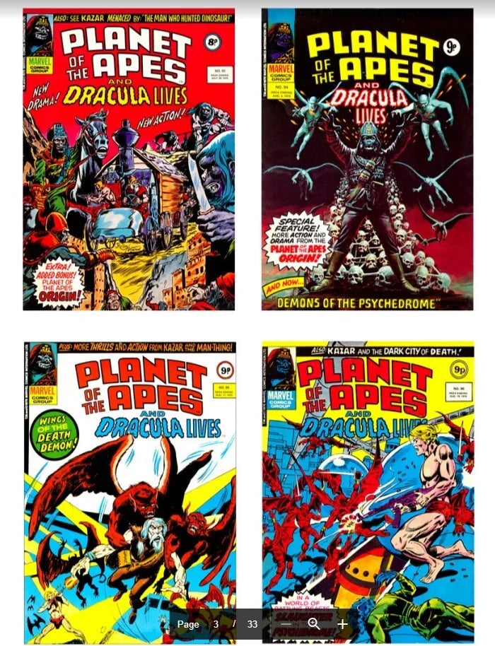 THE PLANET OF THE APES - RETRO COMICS MAGS & ANNUALS PDF Format ON USB