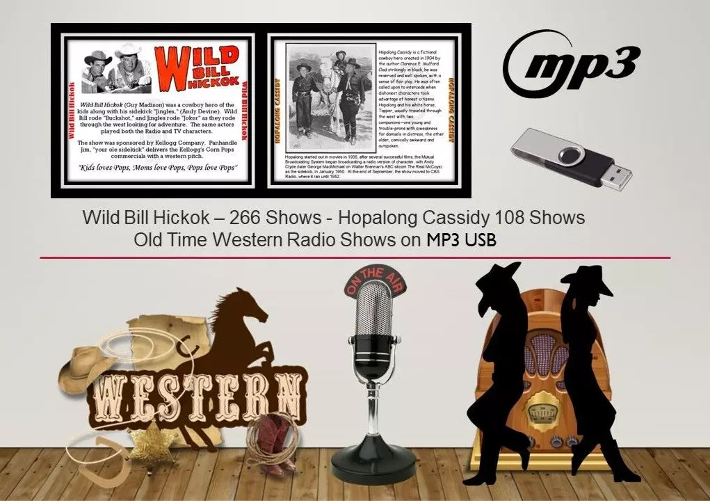 Wild Bill Hickok - Hopalong Cassidy - Old Time Western Radio Shows on USB
