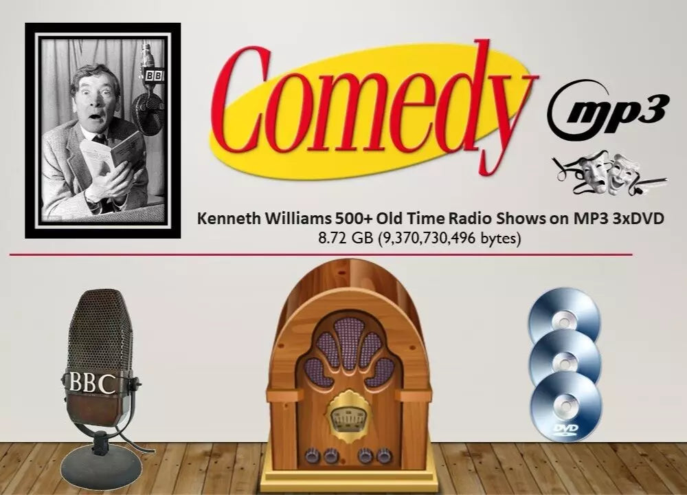 Kenneth Williams Collection of 500+Old Time Radio Shows MP3 X3 DVDROMs