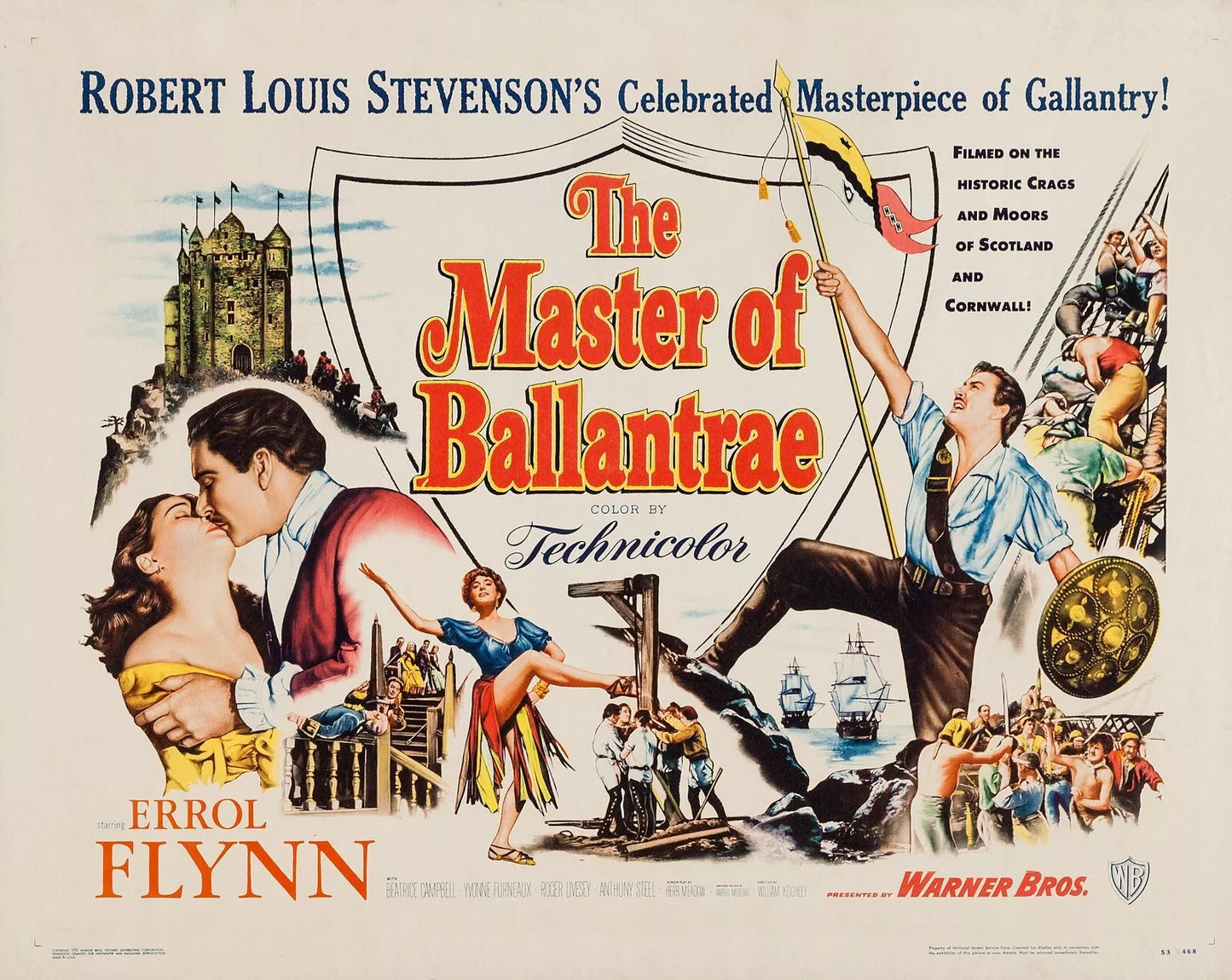 THE MASTER OF BALLANTRAE (1953) Errol Flynn,Roger Livesey - Public Domain DVD NO CASE RARE !