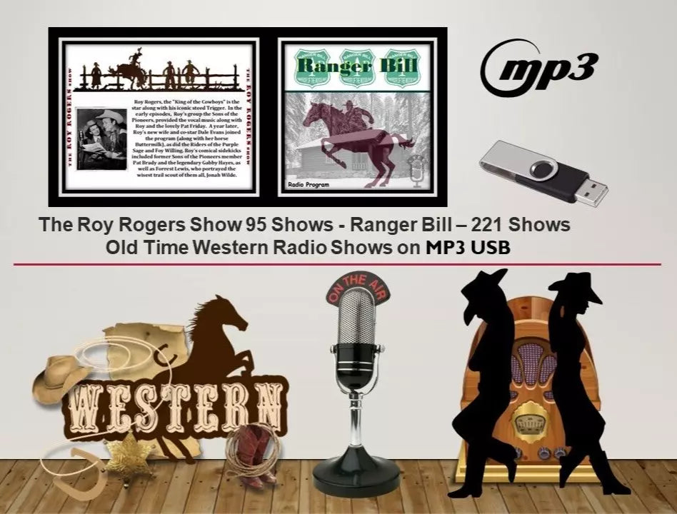 THE ROY ROGERS SHOW - RANGER BILL - Old Time Western Radio Shows on USB FREE P&P