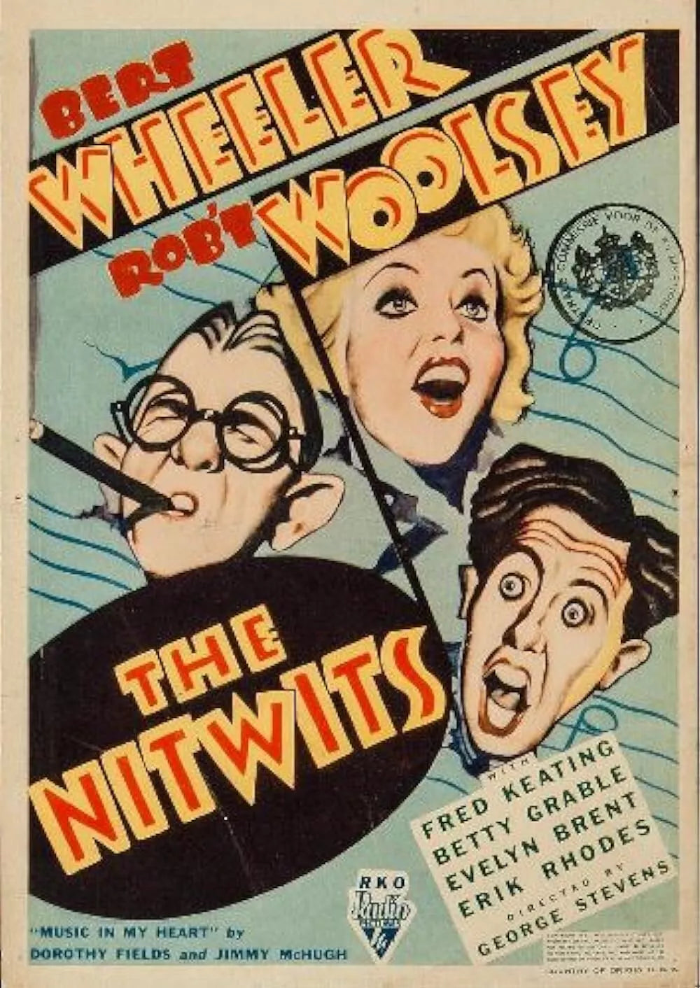 THE NITWITS (1935) Bert Wheeler, Betty Grable, Robert Woolsey - DVD - Public Domain DVD NO CASE