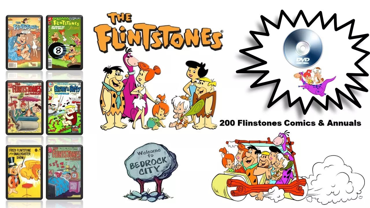 THE FLINTSTONES - 200 RETRO COMICS & ANNUALS CBR Format ON DVDROM FREE POSTAGE