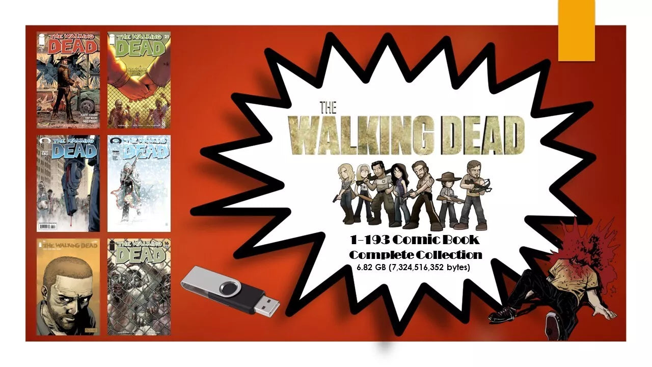 THE WALKING DEAD - RETRO COMICS 1-193+10th Anniversary COMICS CBR Format ON USB