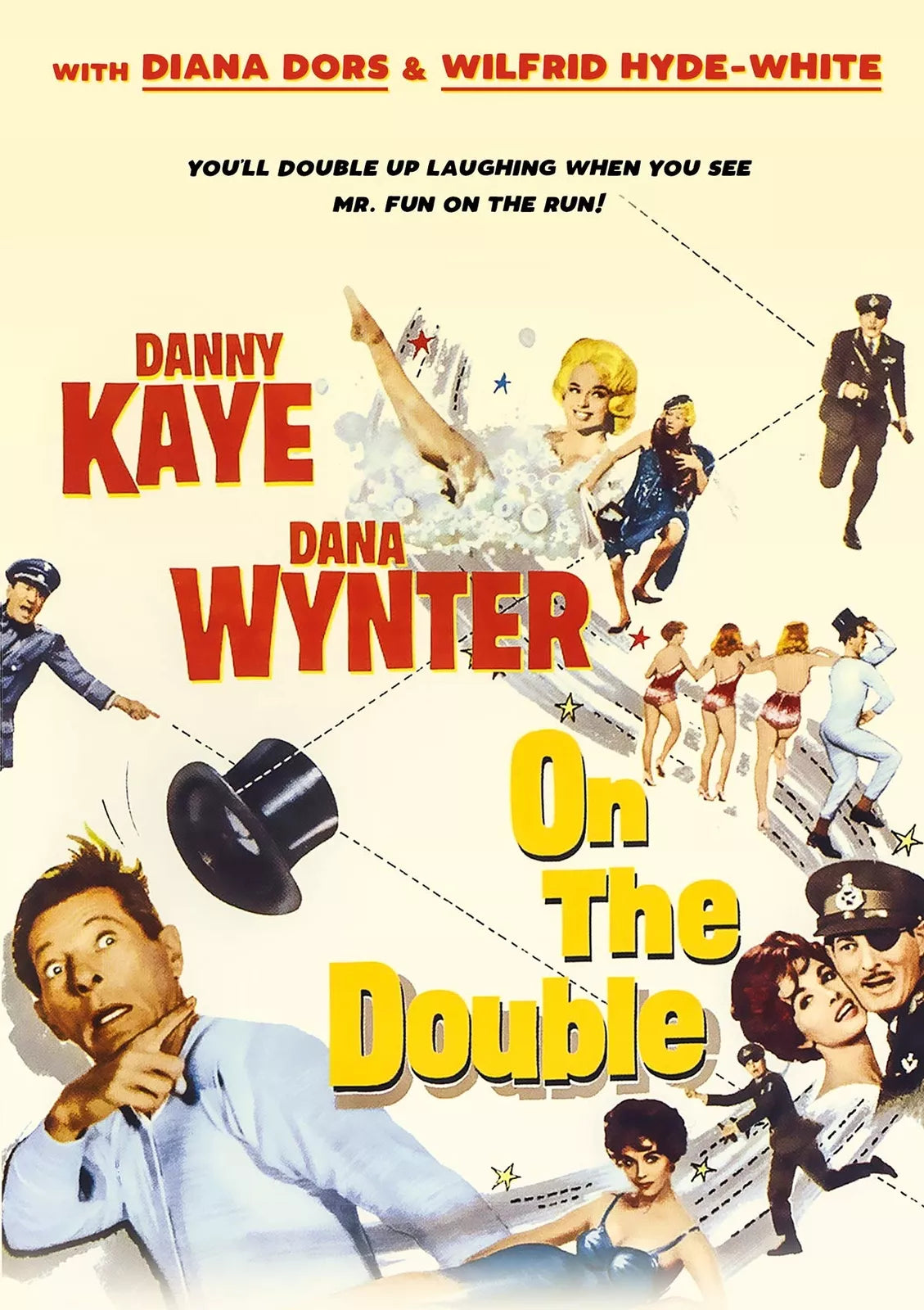 ON THE DOUBLE (1961) Danny Kaye,Dana Wynter,Wilfrid Hyde-White,Margaret Rutherford,Diana Dors - Public Domain DVD NO CASE RARE !