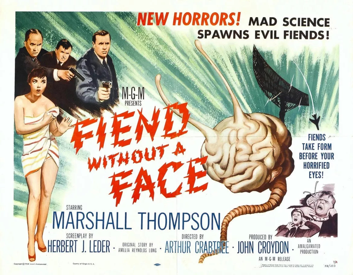 FIEND WITHOUT A FACE (1958) - DVD, Public Domain DVD NO CASE