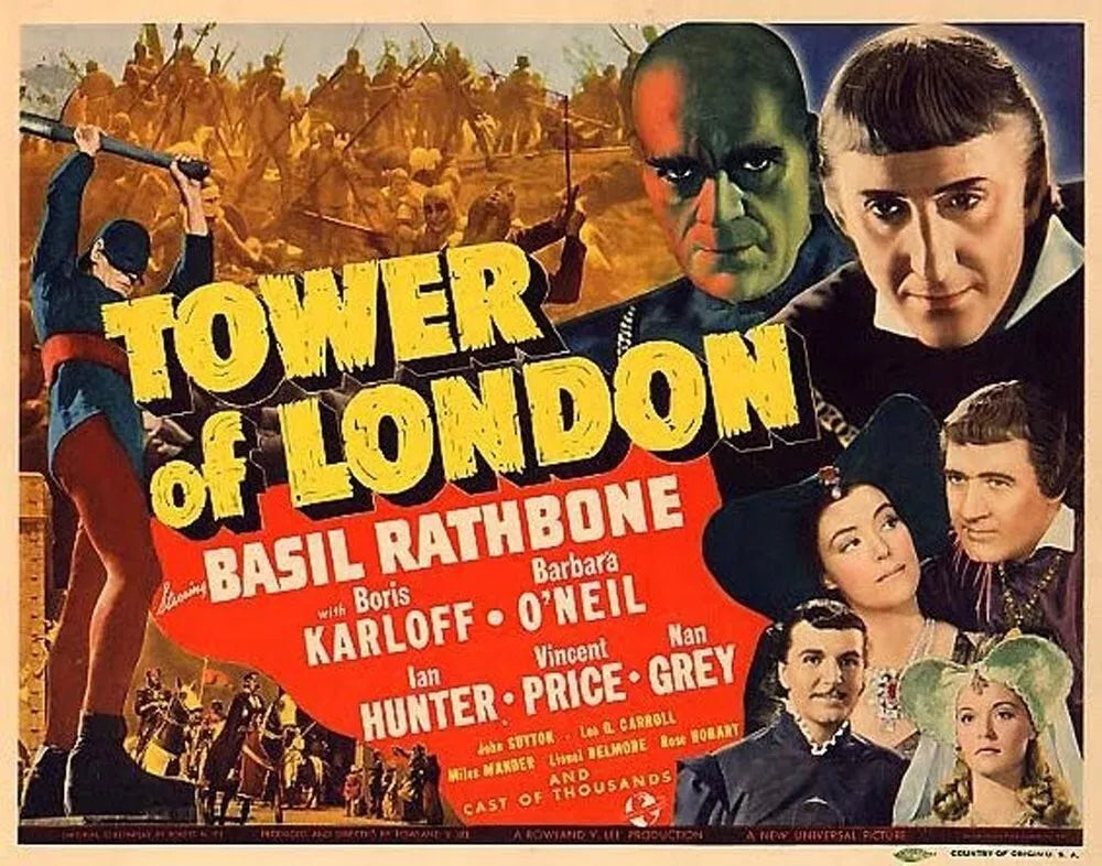 TOWER OF LONDON (1939) BASIL RATHBONE,VINCENT PRICE - Public Domain DVD NO CASE