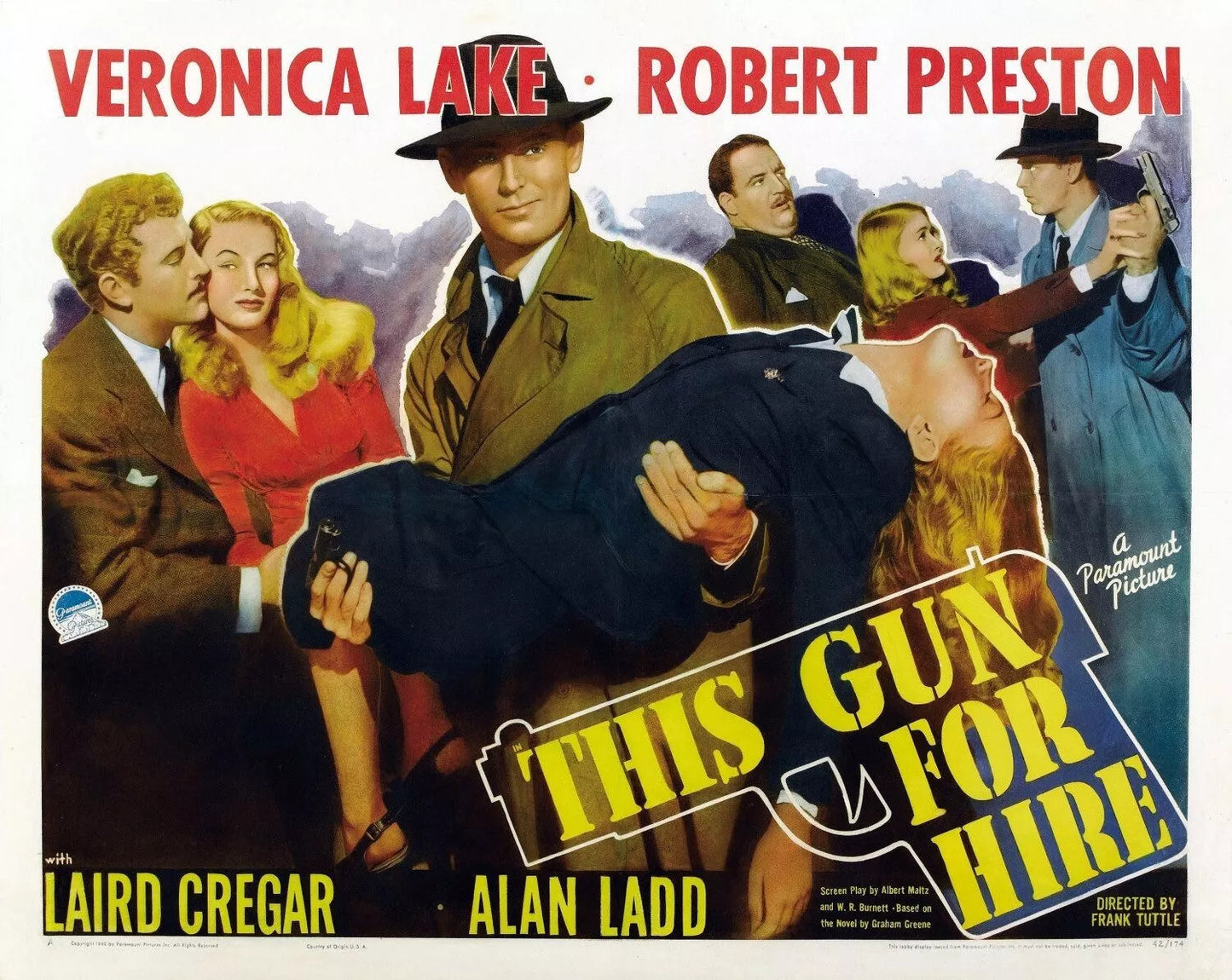 THIS GUN FOR HIRE (1942) Veronica Lake,Robert Preston,- Public Domain DVD NO CASE
