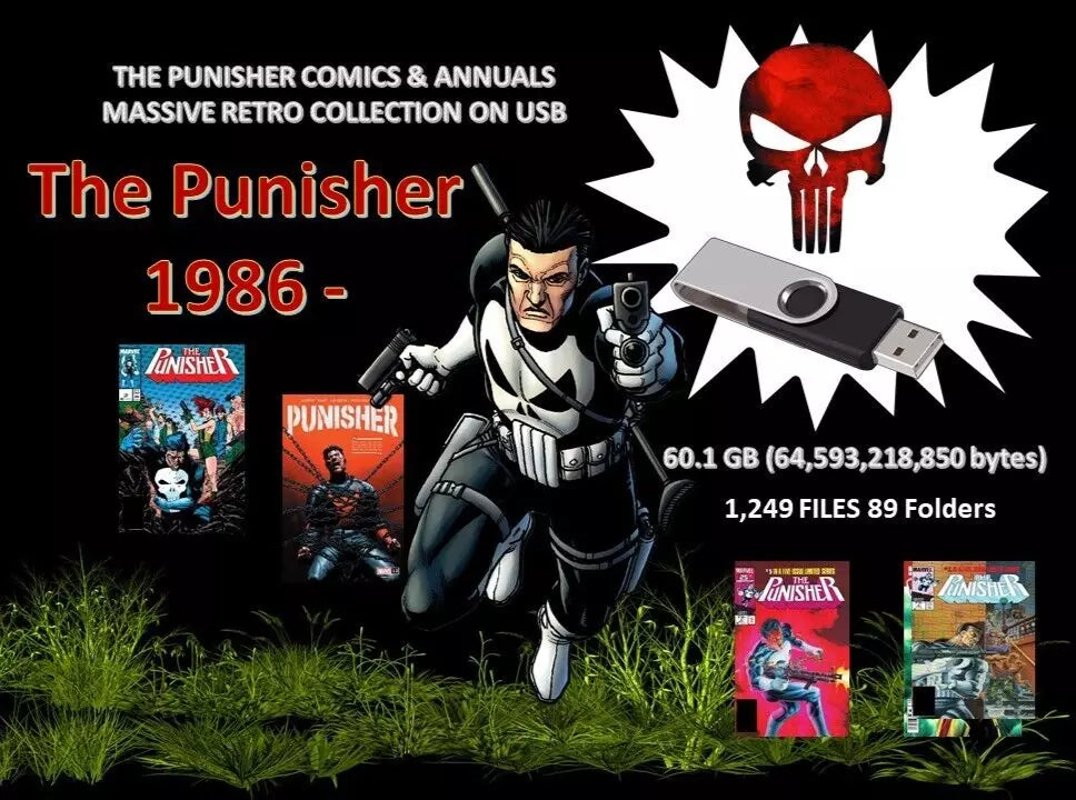THE PUNISHER - MASSIVE RETRO OVER 1,200 COMICS & ANNUALS CBR Format ON USB