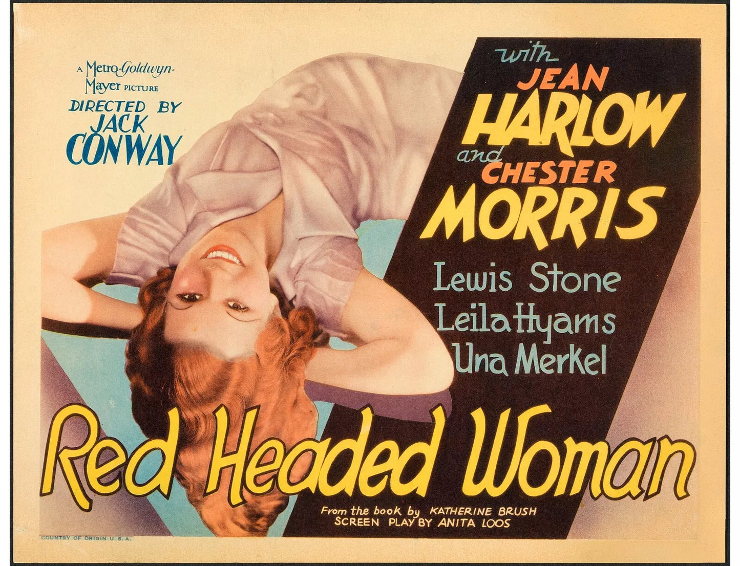 RED-HEADED WOMAN (1932) Jean Harlow,Chester Morris,Lewis Stone,Leila Hyams,Una Merkel - Public Domain DVD NO CASE RARE !