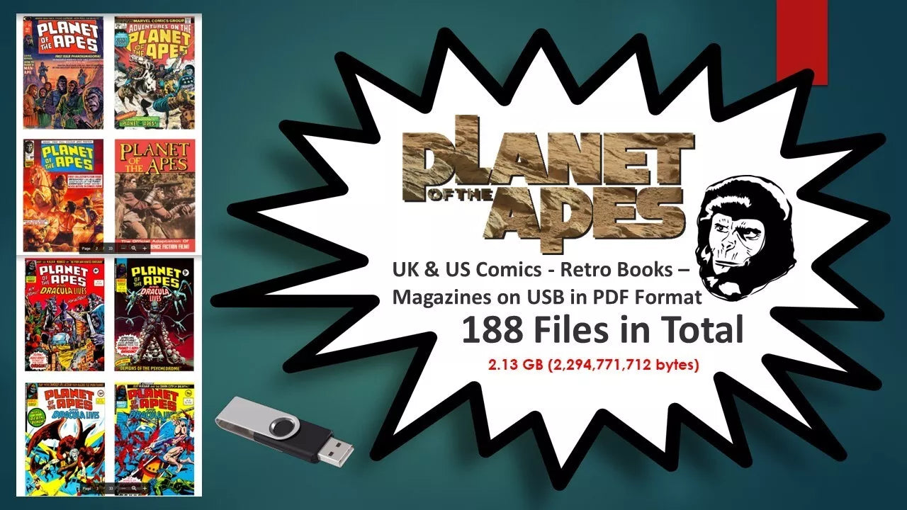 THE PLANET OF THE APES - RETRO COMICS MAGS & ANNUALS PDF Format ON USB