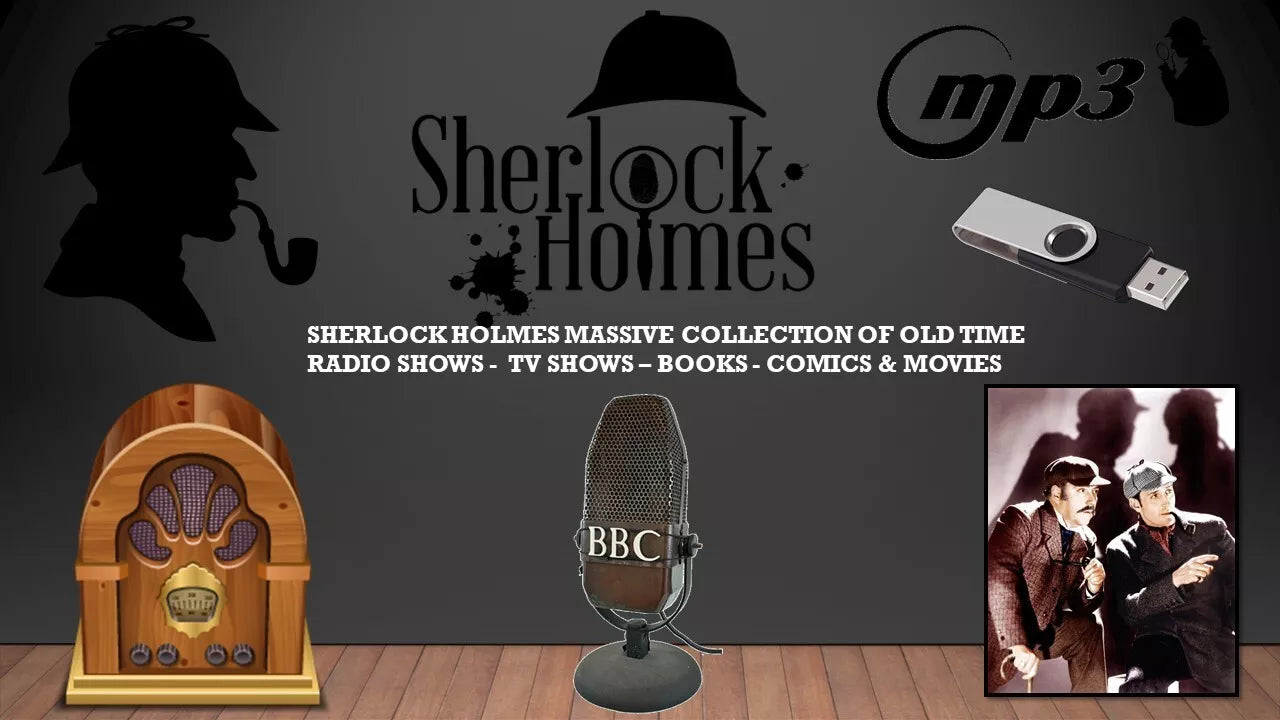 ULTIMATE SHERLOCK HOLMES 40GB OLD TIME RADIO SHOWS-COMICS-BOOKS-TV-& FILM ON USB