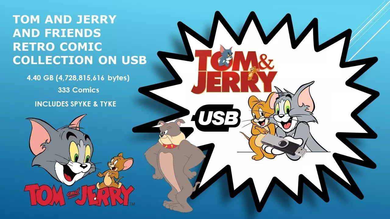 TOM AND JERRY & FRIENDS - 333 RETRO COMICS CBR Format ON USB FREE POSTAGE