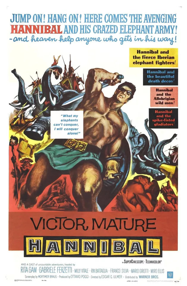 HANNIBAL (1959) Victor Mature ,Gabriele Ferzetti ,Rita Gam ,Milly Vitale - Public Domain DVD NO CASE