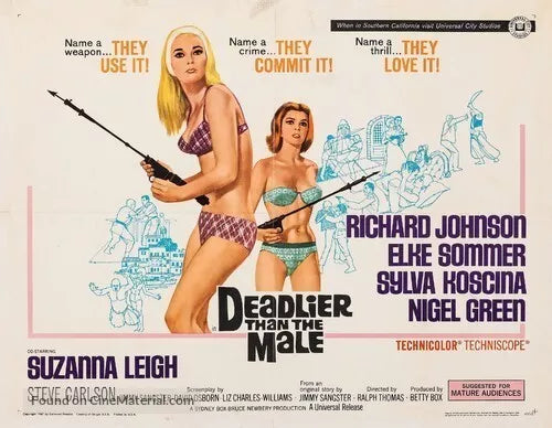 DEADLIER THAN THE MALE (1967) Sylva Koscina - Public Domain DVD NO CASE