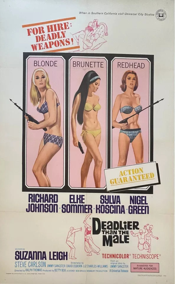 DEADLIER THAN THE MALE (1967) Sylva Koscina - Public Domain DVD NO CASE