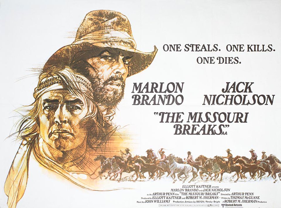 THE MISSOURI BREAKS (1976) Starring - Marlon Brando,Jack Nicholson,Randy Quaid,Kathleen Lloyd,Frederic Forrest,Harry Dean Stanton - RARE DELETED DVD NO CASE