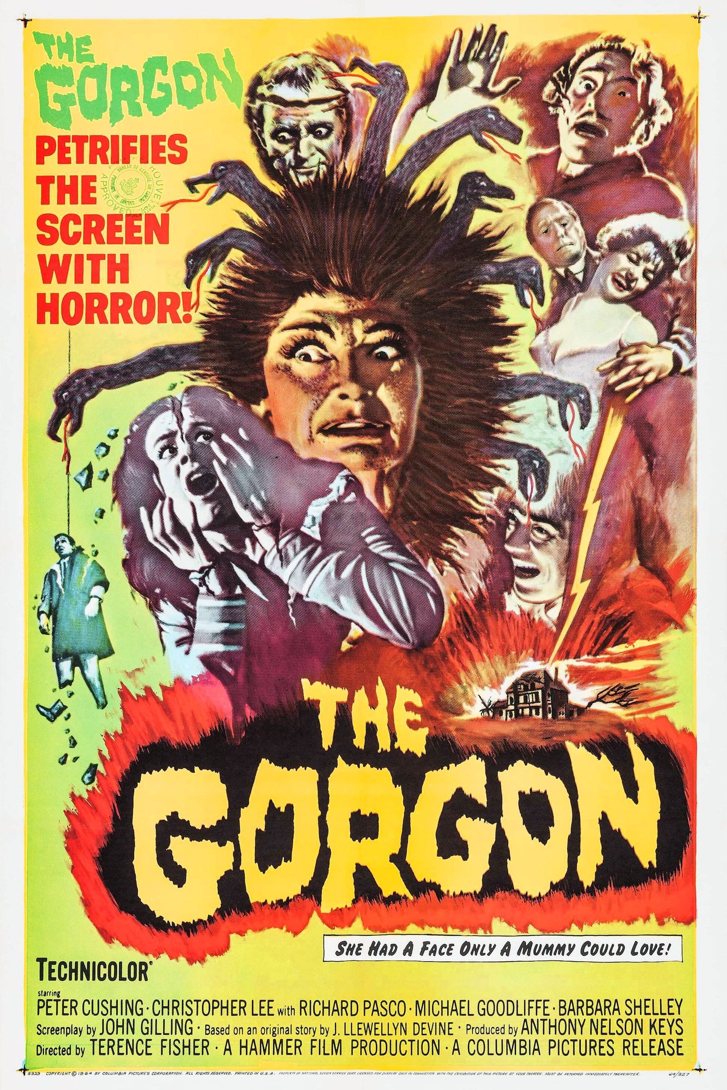 THE GORGON (1964) Peter Cushing,Christopher Lee,Richard Pasco,Barbara Shelley,Michael Goodliffe - PUBLIC DOMAIN DVD ONLY NO CASE