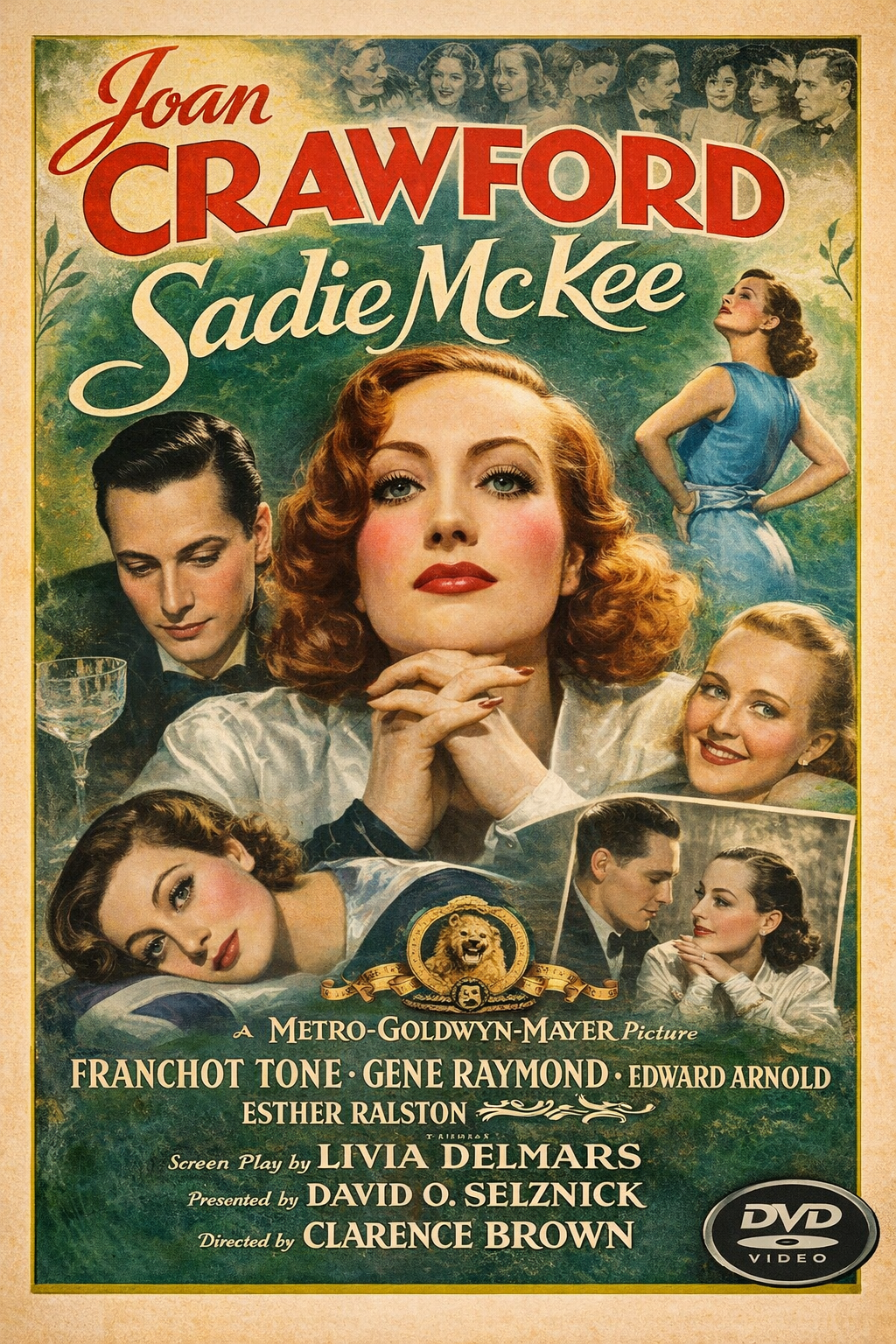 SADIE MCKEE (1934)  Joan Crawford,Gene Raymond,Franchot Tone - Public Domain DVD NO CASE RARE !