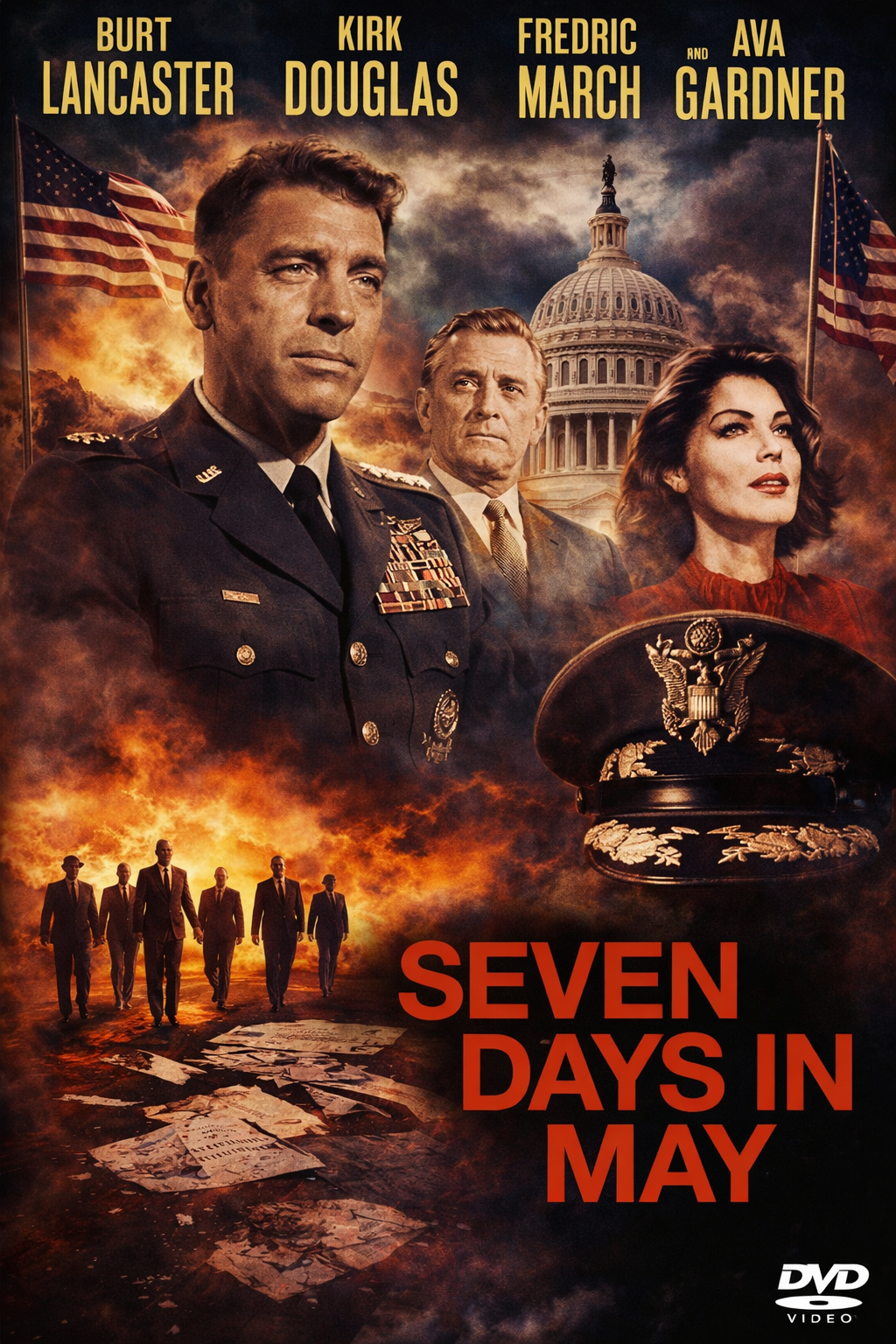 SEVEN DAYS IN MAY (1964) Kirk Douglas - Public Domain DVD NO CASE