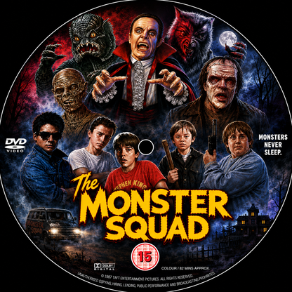THE MONSTER SQUAD (1987) André Gower • Robby Kiger • Stephen Macht • Duncan Regehr • Tom Noonan - Public Domain Movie DVD NO CASE