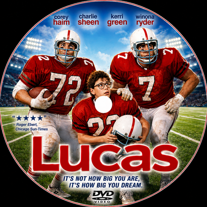 LUCAS (1986) Charlie Sheen, Winona Ryder -  Public Domain DVD NO CASE
