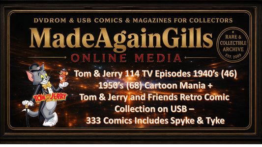 TOM AND JERRY & FRIENDS - 114 TV EPISODES & 333 RETRO COMICS  CBR Format ON USB