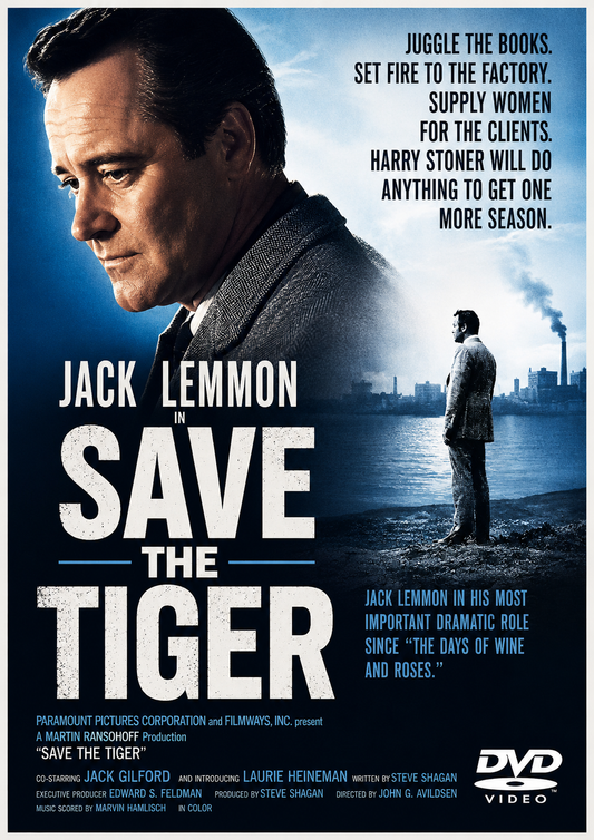 SAVE THE TIGER (1973)  Jack Lemmon, Jack Gilford, Laurie Heineman, Thayer David, Lara Parker, Liv Lindeland- Public Domain Movie DVD NO CASE