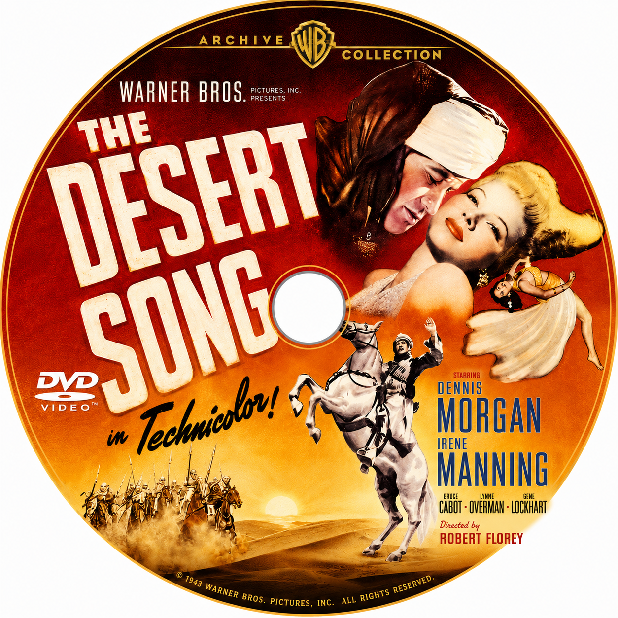 THE DESERT SONG (1943) Dennis Morgan, Irene Manning, Bruce Cabot, Lynn Overman, Gene Lockhart  - DVD NO CASE
